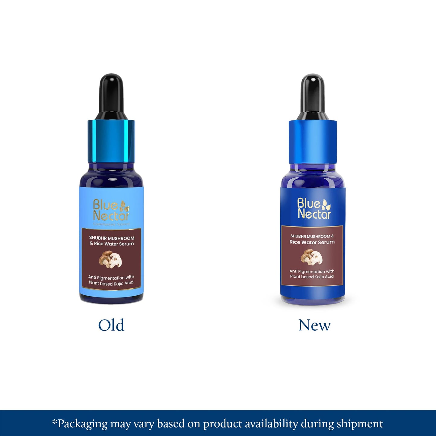 Blue Nectar 1.5% Kojic Acid Face Serum | Mushroom & Rice Water Skin Serum for Reducing the Appearance of Pigmentation & Dark Spots | Night & Day Serum for Women & Men (18 Herbs, 30ml)