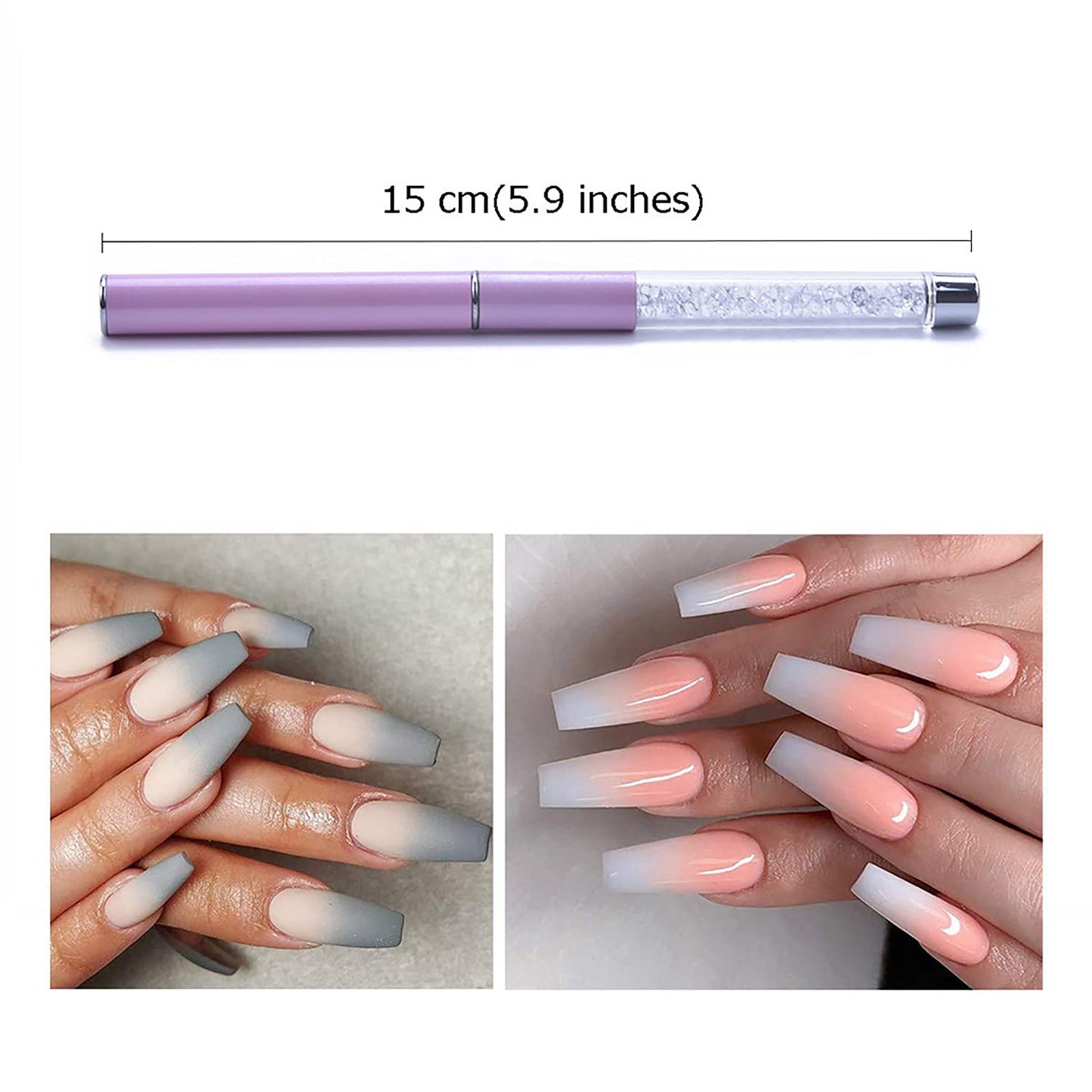SILPECWEE 3Pcs Ombre Nail Brush, Acrylic Nail Art Brushes, Nail Gradient Brushes Nail Sponges Pen with 4pcs Replaceable Sponge Head Ombre Brush for Nails Manicure Nail Art Tools