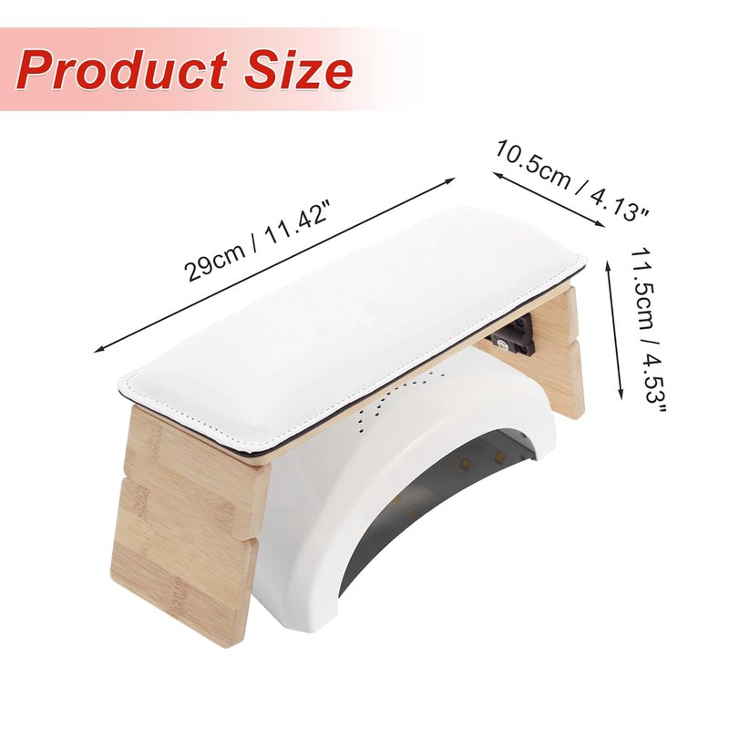 Nail Arm Rest Cushion - Comfortable Non-Slip Support for Manicure | White, 1 Set