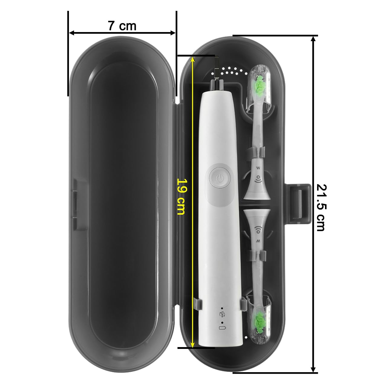 Cosmos Pack of 2 Plastic Travel Case Toothbrush Carrying Case Holder Container Compatible with Oral B Pro and also for Sonicare & Other Toothbrush