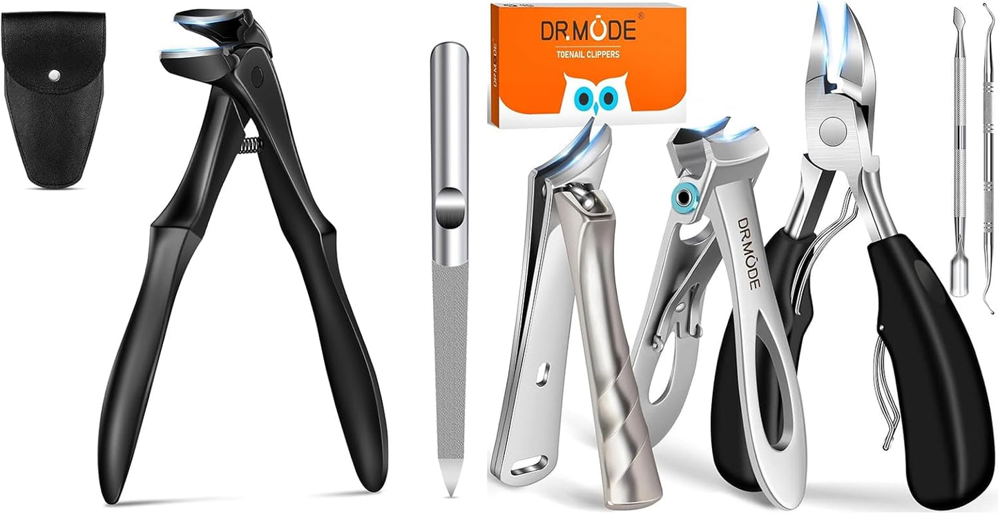 Long Handled Toenail Clippers for Seniors - Angled Head, Wide Jaw for Thick Nails