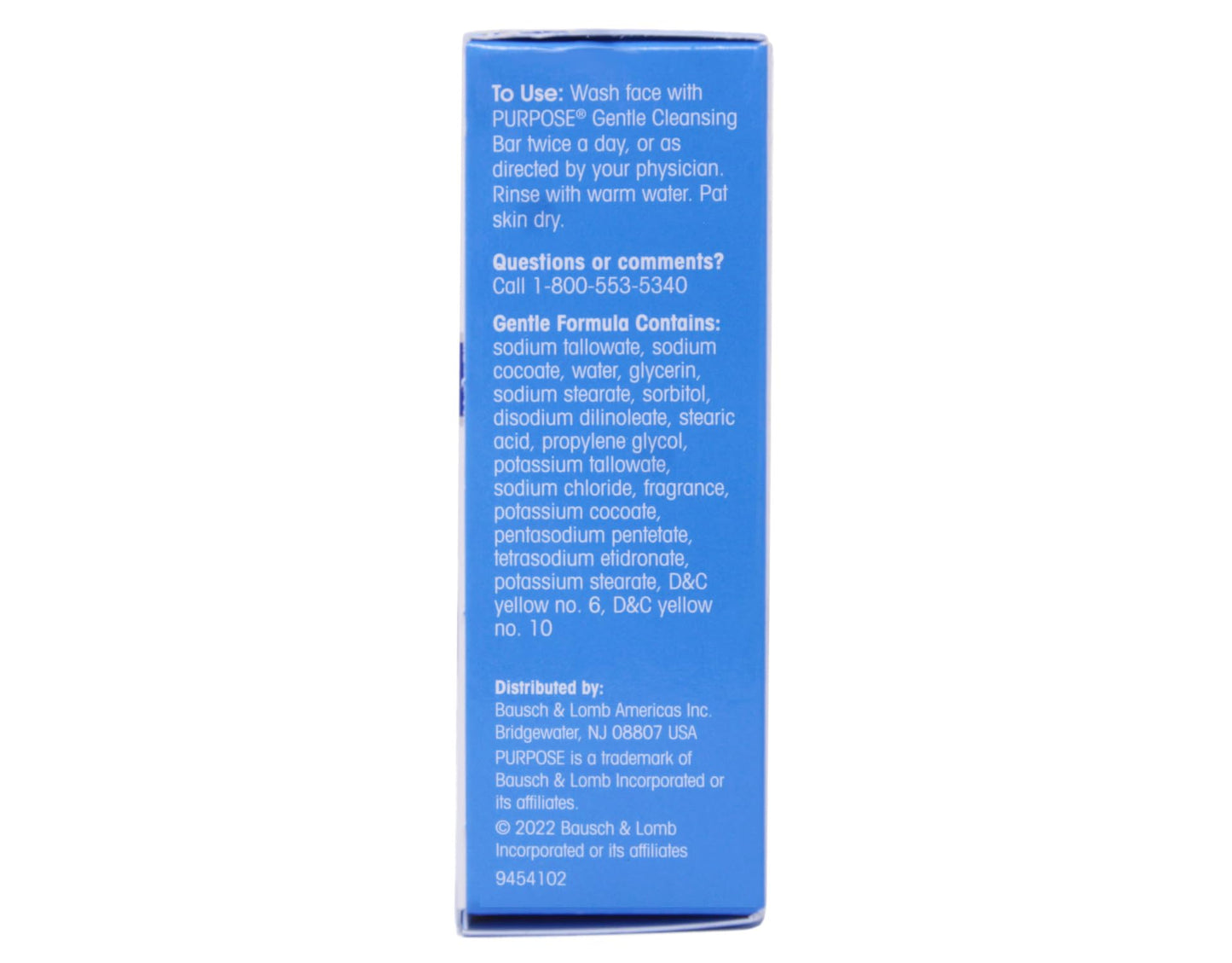 PURPOSE Gentle Cleansing Bar, Gentle As Water, All Skin Types, For Sensitive & Dry Skin, Oil-free, Hypoallergenic, Sulfate-Free, 3.6 oz Bar (Pack of 6)