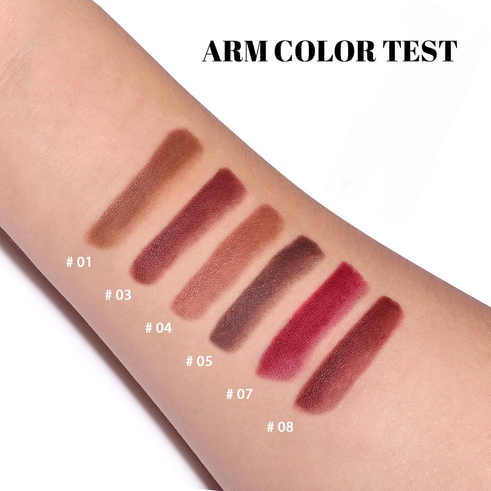 BINGBRUSH 2-in-1 Gradient Lip Liner & Lipstick Combo,Matte Longwear Waterproof Lip Pencil with Cone Tip,Smudge Proof Crayon for Flawless Ombre Contour (6pcs-01#03#04#05#07#08#)