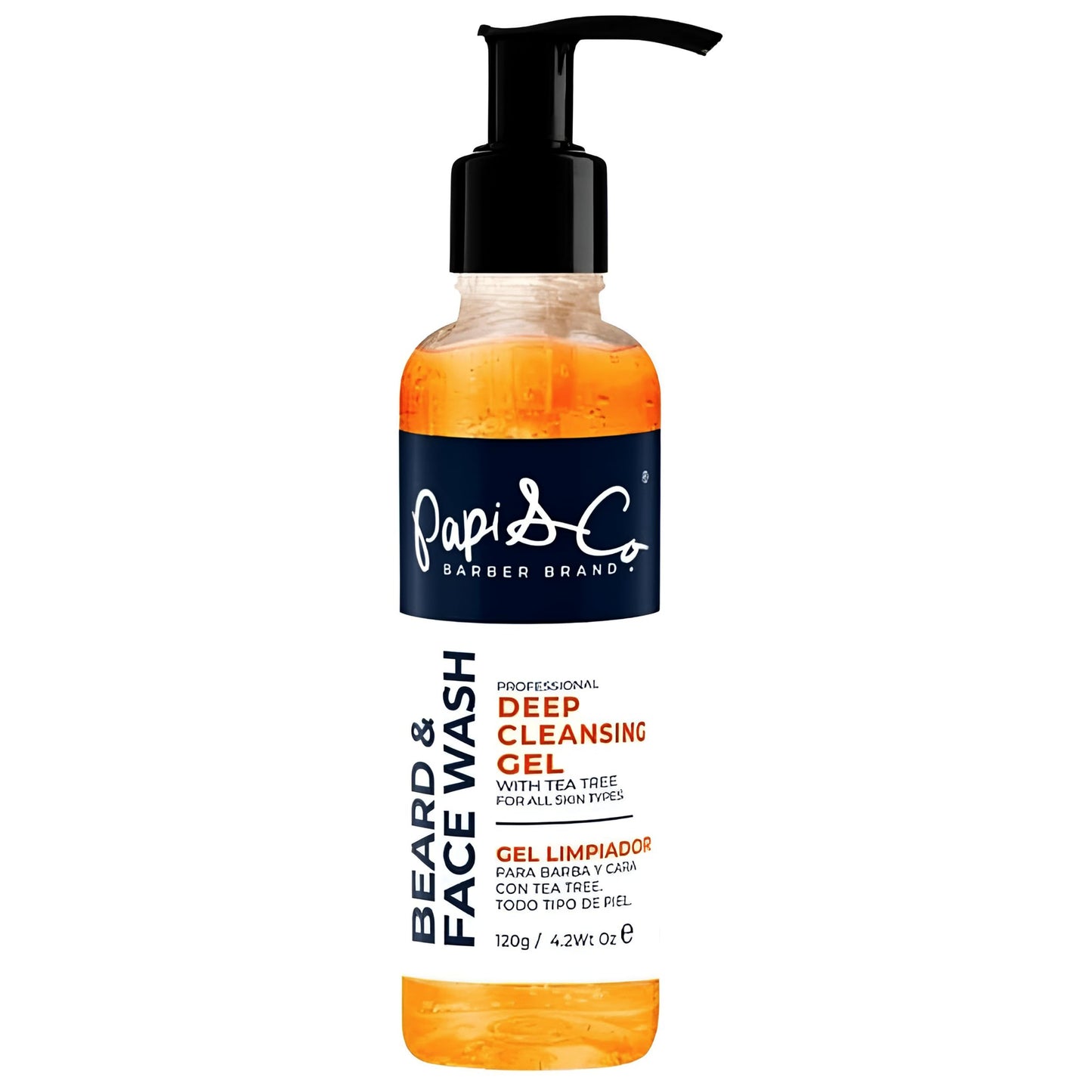 PAPI & CO. - Men's Beard & Face Wash - Deep Cleansing Gel Facial Cleanser - Hydrating Purifying Exfoliating Beard Wash - Moisturizing Conditioner for Itching Relief - Sulfate & Paraben- Free - 4.2 oz