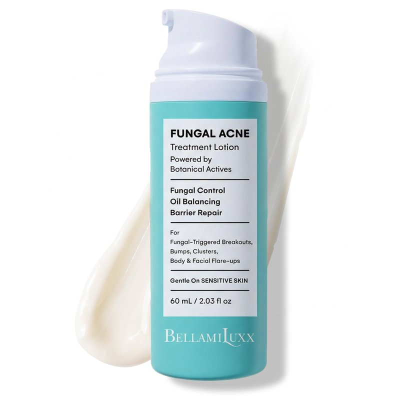 BellamiLuxx Fungal Acne Treatment Lotion: Effective Face & Body Pimple Cream for Bumps, Clusters, Itch & Redness – Fungal Prone Skin Acne Treatment Moisturizer for Teens & Adults with Natural Actives