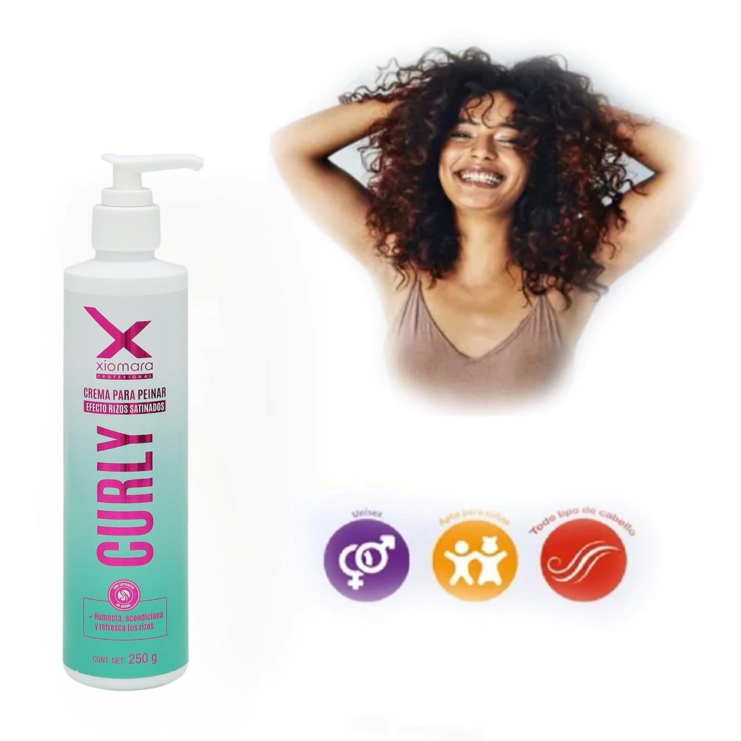 Xiomara Curl Cream for Straight Hair, Curling Cream for Wavy Hair, Curl Defining, Frizz Control for Curly Hair, 4.85 fl oz