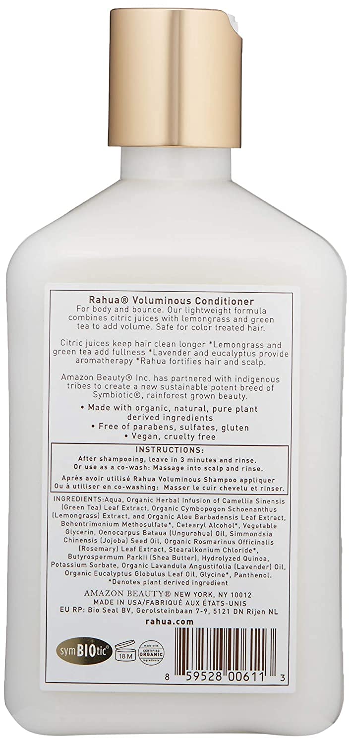 Rahua Voluminous Conditioner - Natural Volumizing Shampoo for Fine to Medium Hair - Sulfate Free Clarifying Hair Care with Rahua Oil, Lemongrass & Green Tea - Organic, Vegan & Color Safe - 9.3 Fl Oz