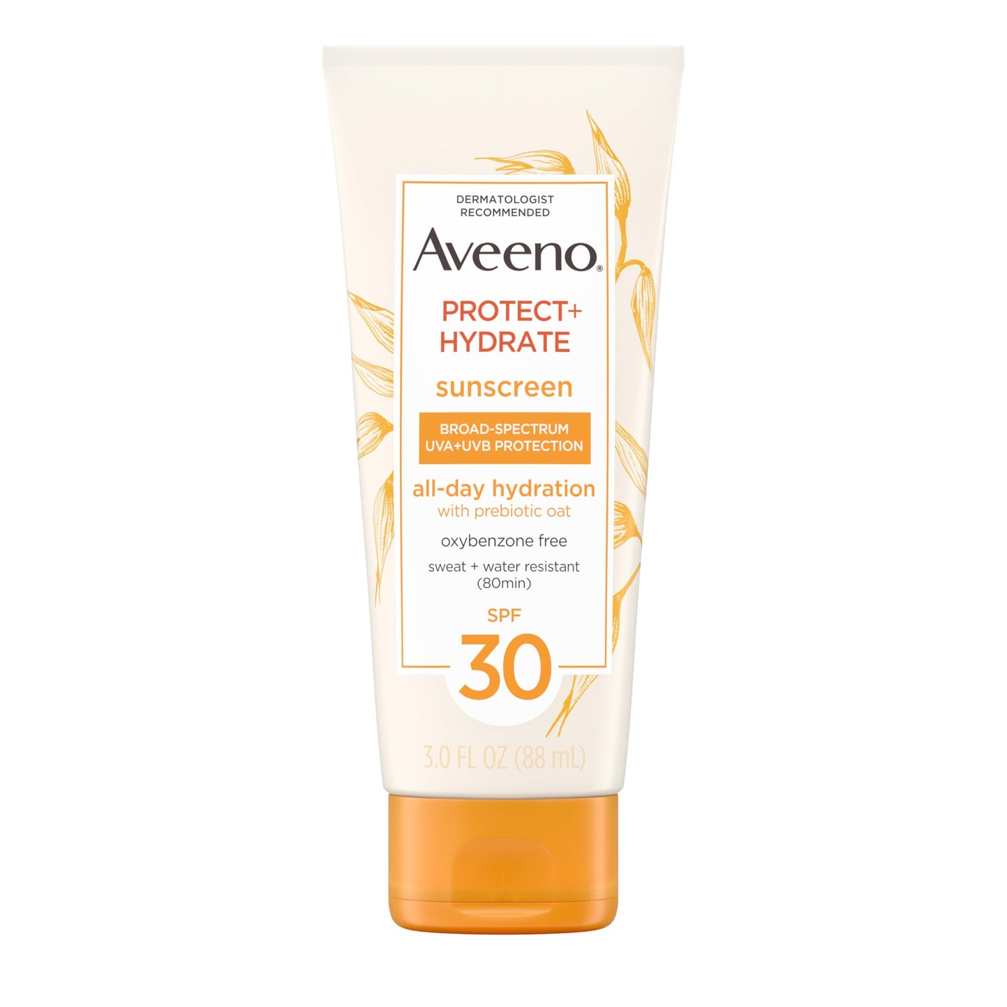 Aveeno Protect + Hydrate Moisturizing Body Sunscreen Lotion with Broad Spectrum SPF & Prebiotic Oat Weightless Refreshing Feel Paraben-Free Oil-Free Oxybenzone-Free 3.0