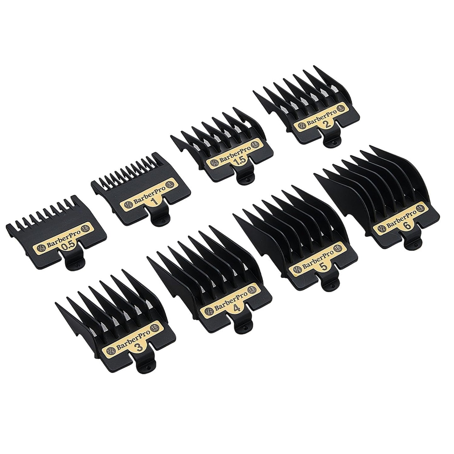 BaBylissPRO 8-Piece Clipper Guard Set | Replacement Guards for FX870, FX880, FX825, FX673 - Black