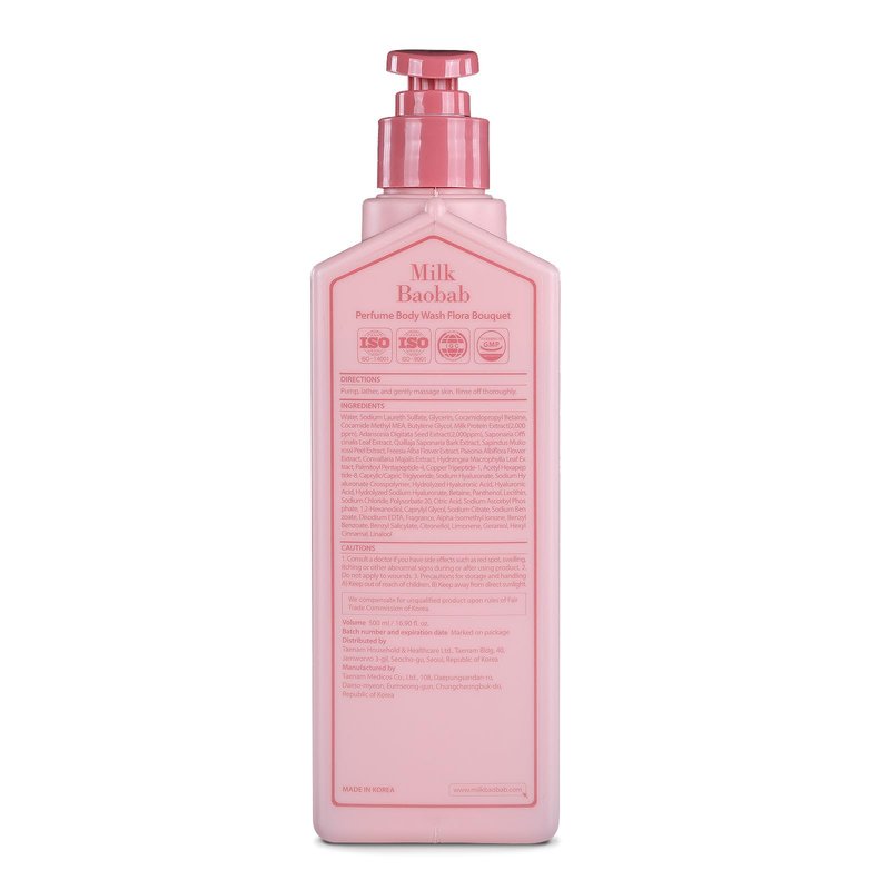 Milk Baobab Hydrating Body Wash for Dehydrated Skin, Long-Lasting Flora Bouquet Fragrance, Korean Body Care, Moisturizing & Nourishing, Paraben-Free, Gentle Cleanser, 16.9 fl oz