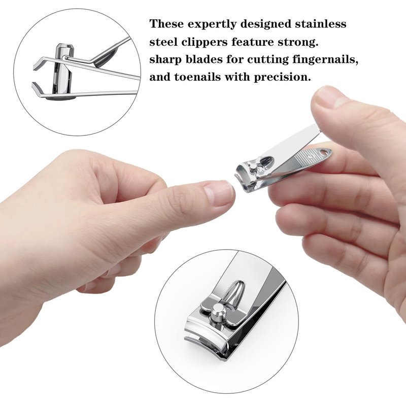 200 Pieces Nail Clippers Flat Toenail Clippers Stainless Steel Toenail Clippers Manicure Pedicure Sturdy Trimmer Set for Men and Women