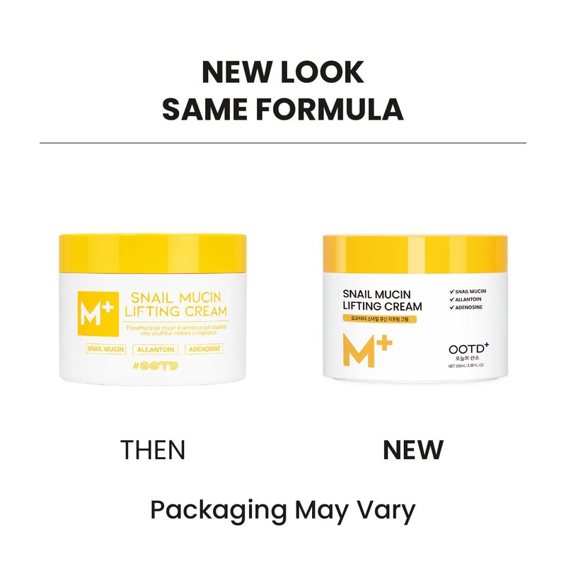 #OOTD Snail Mucin Moisturizer Cream for Face and Neck, Firming & Deep Hydrating Facial Cream, Smoothing Korean Skincare for Glass Skin (3.38 Fl Oz)