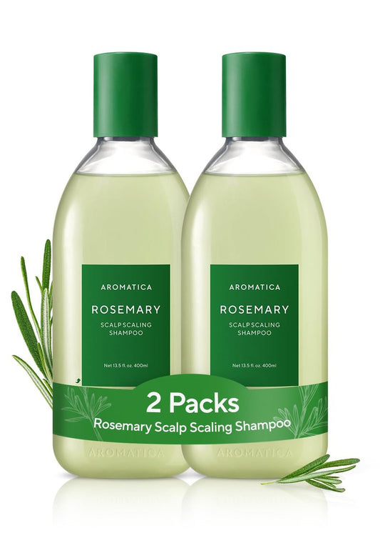 AROMATICA Rosemary Scalp Shampoo - Natural Hair Growth Formula with Rosemary Oil | Sulfate-Free, 13.53 oz (2 Pack)