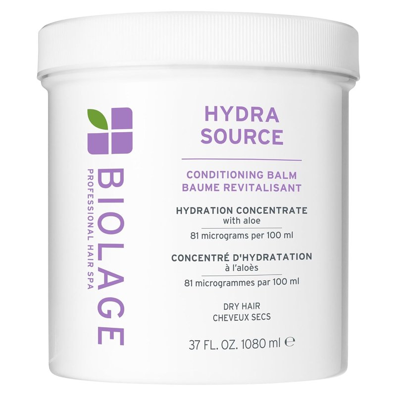 Biolage Hydra Source Conditioning Balm - Moisturizing Hair Treatment with Aloe & Hyaluronic Acid | For Dry Hair, Vegan, Paraben-Free