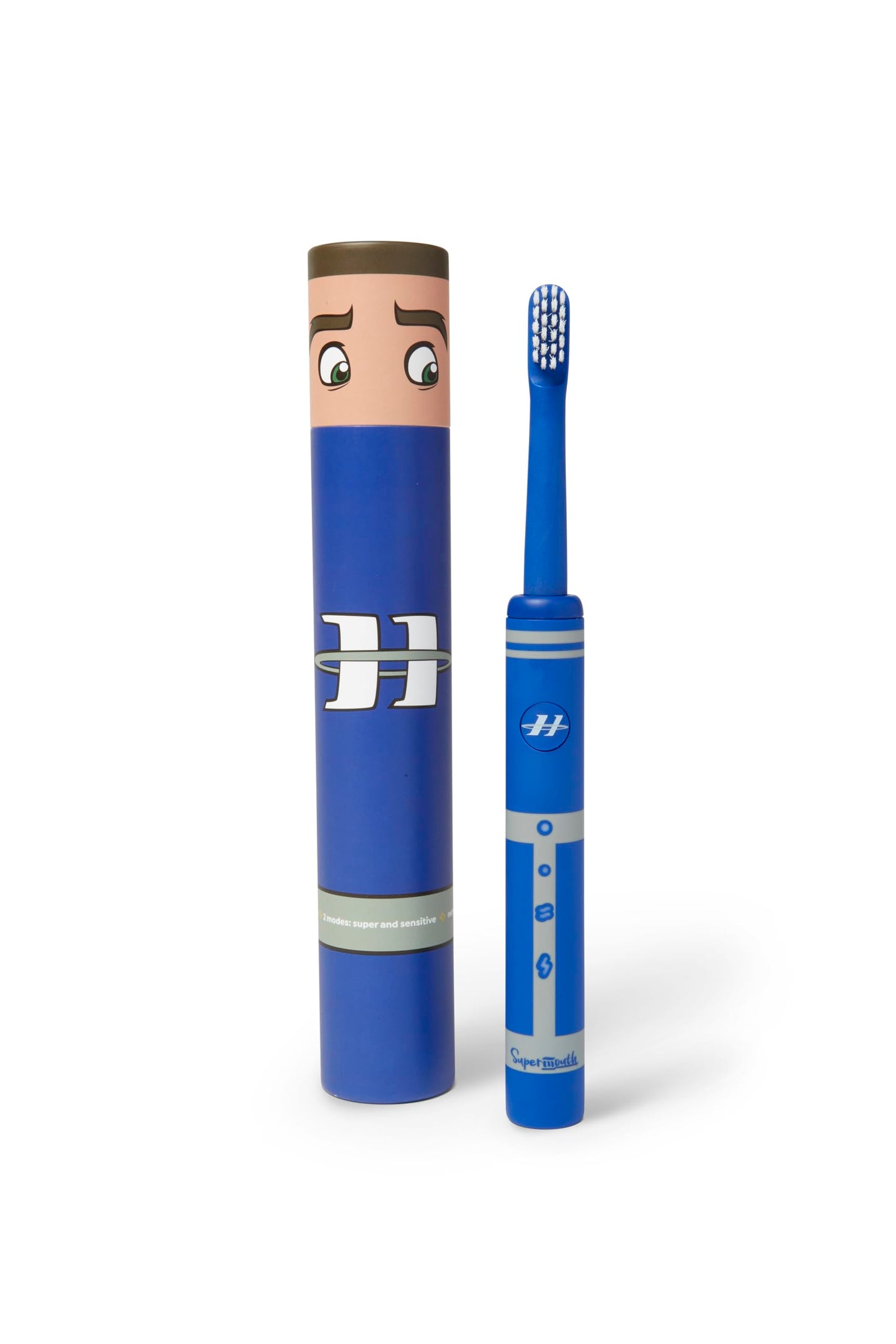 SuperMouth Smile Sidekick Sonic Toothbrush for Kids – Rechargeable, 3 Brushing Modes, Ultra-Soft Bristles, 2-Min Timer, Replaceable Brush Head – Includes Augmented Reality Sticker to Teach Brushing