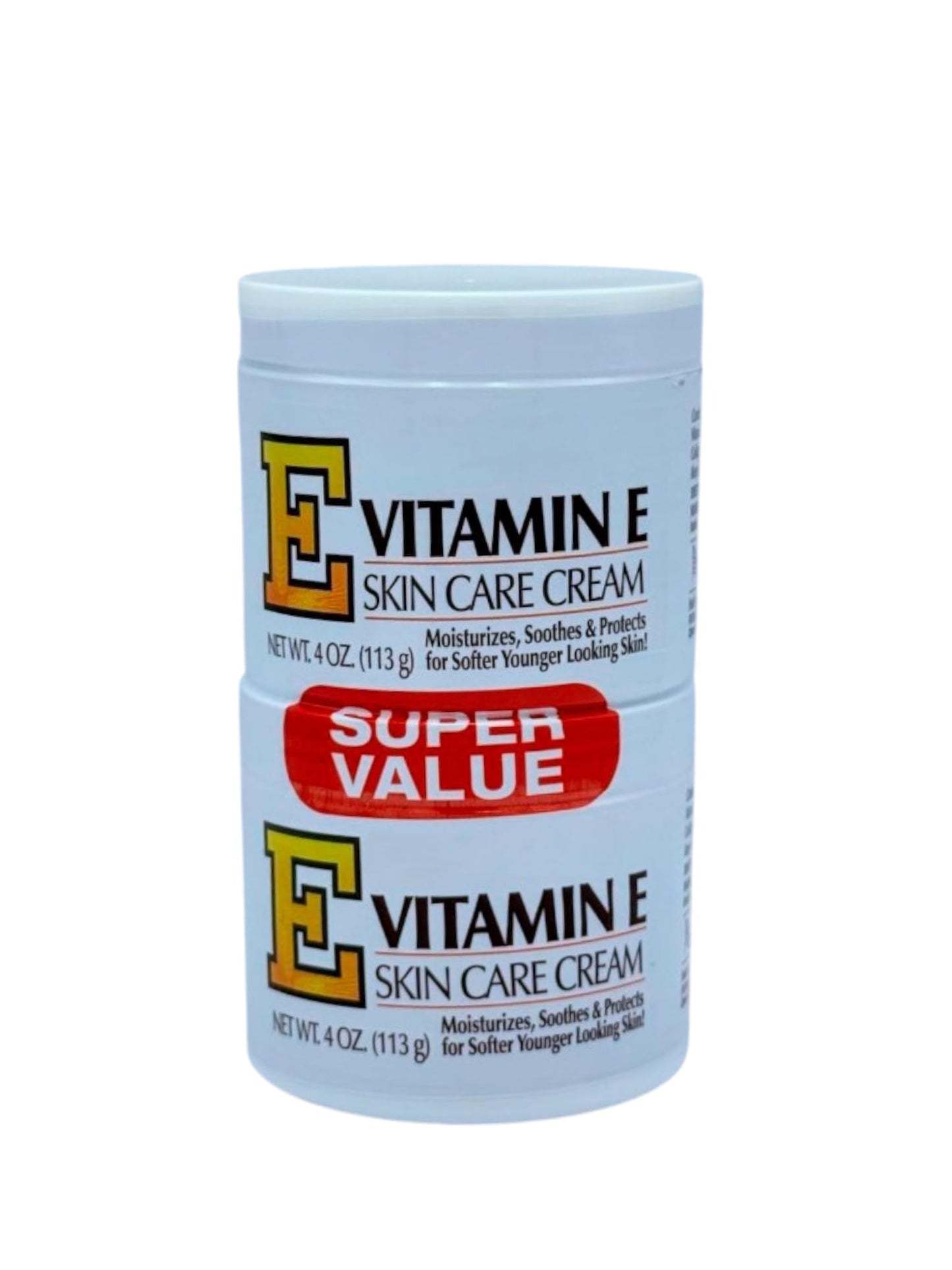 Vitamin E Skin Care Cream 4oz Jar (Super Value Twin Pack) – Intensive Moisturizer for Dry Skin – pack 4