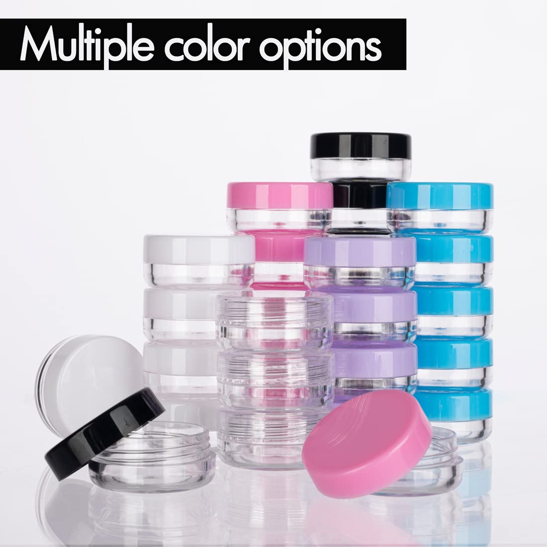 5 Gram Sample Containers With Lids, 200 Count 5ML Jars, Empty Cosmetic Jars for Glitter, Lotion, Cream, Beads - With Labels, Mini Spatulas