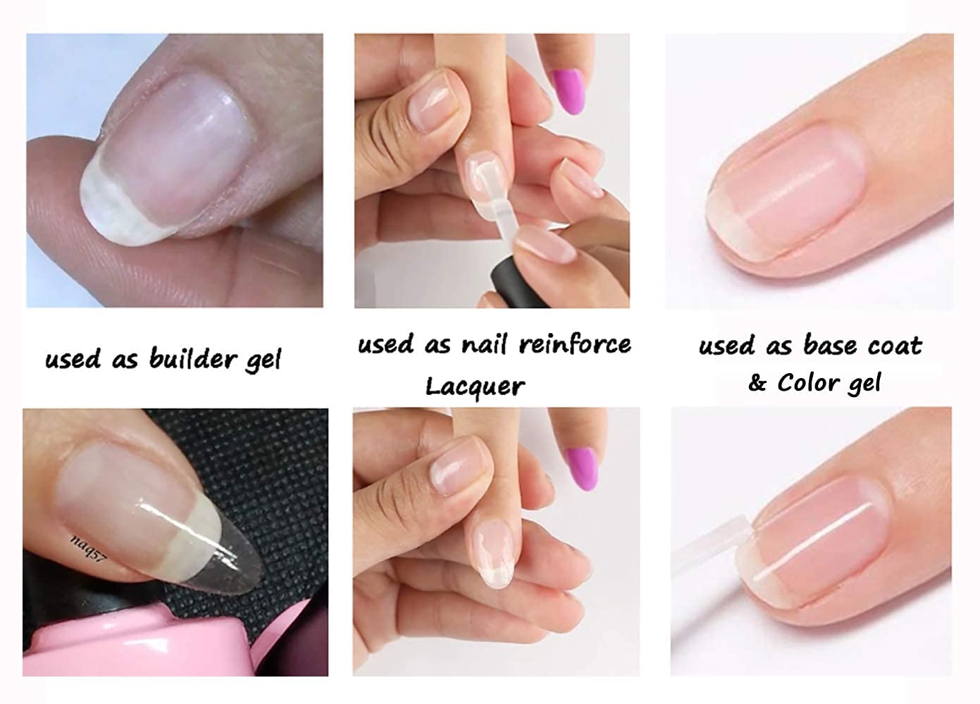 AIMEILI Builder Base Clear Sheer Color Gel, No Need Slip Solution Builder Extension