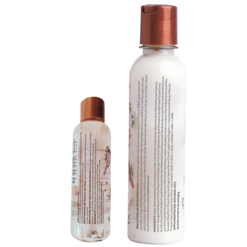 RITUAL BOTANICO Keratina para alisar el pelo 250ML + Termoprotector 120ML - Keratin Hair Treatment - Brillo, sedosidad y nutrición Omega 9 y 12 Aceites esenciales+Aminoacidos (Incluye Aplicador)