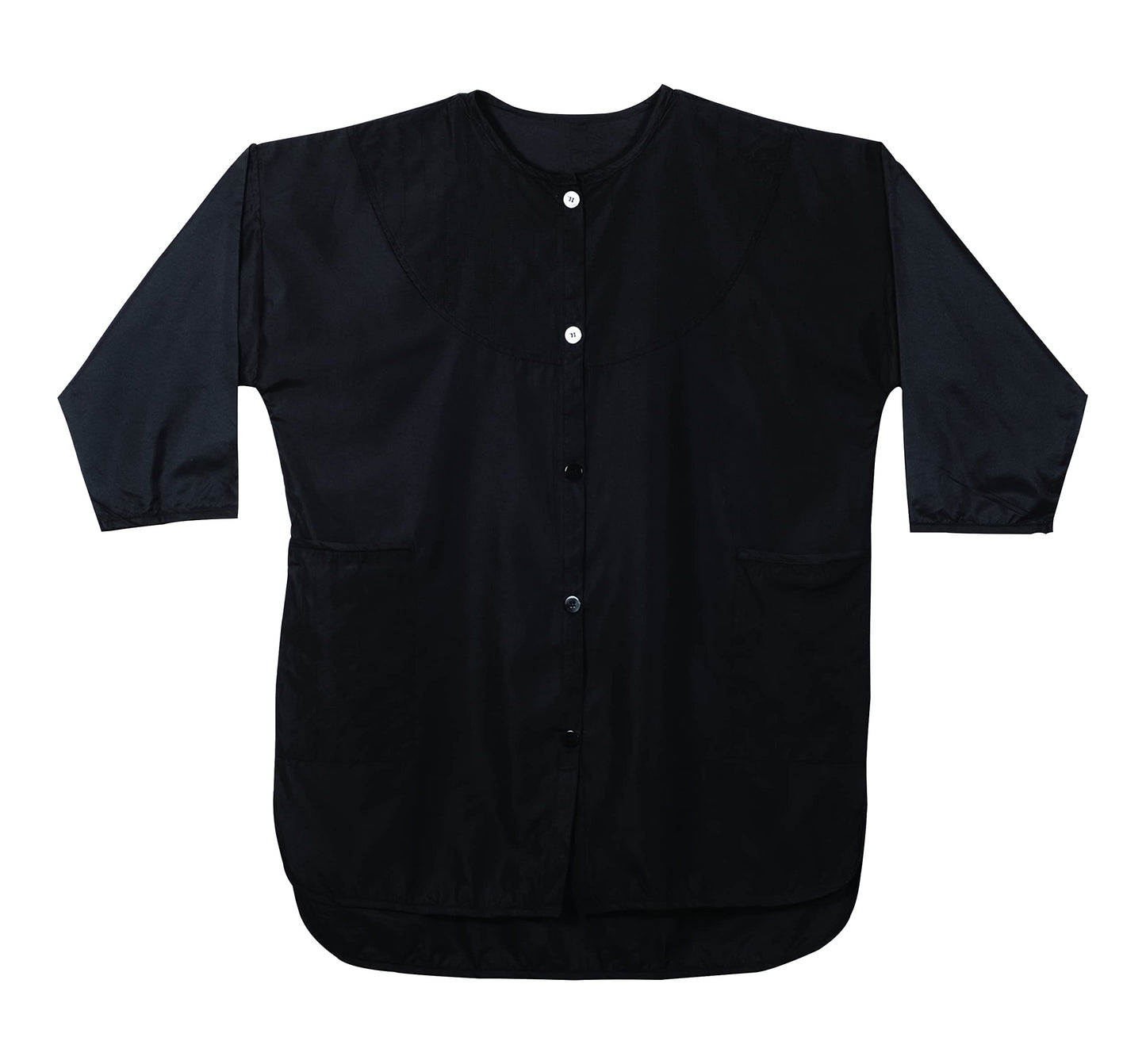 Cricket Perfect Fit Cover Up Stylist Snap Jacket w/Two Bottom Pockets - Water-Resistant, Lightweight, Bleach-Proof Material, Machine Washable, Comfortable for Long Shifts - Black, Fits Up to Size 22