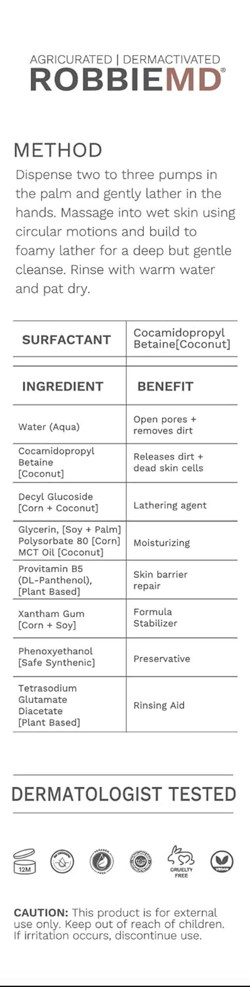 Gentle Facial Cleanser Gel - Plant-Based Surfactants & Provitamin B5 | 6.7 oz (200 ml)