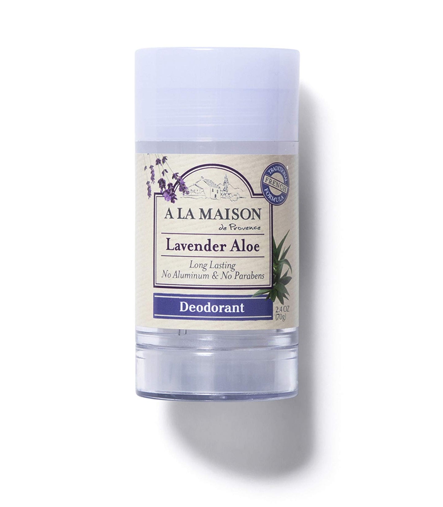 A La Maison Natural Deodorant, Traditional French Formula with Shea Butter, Coconut & Essential Oils, Aluminum-Free, Vegan, Long-Lasting Odor Protection (2.4 Oz, 2Pack, Lavender Aloe)