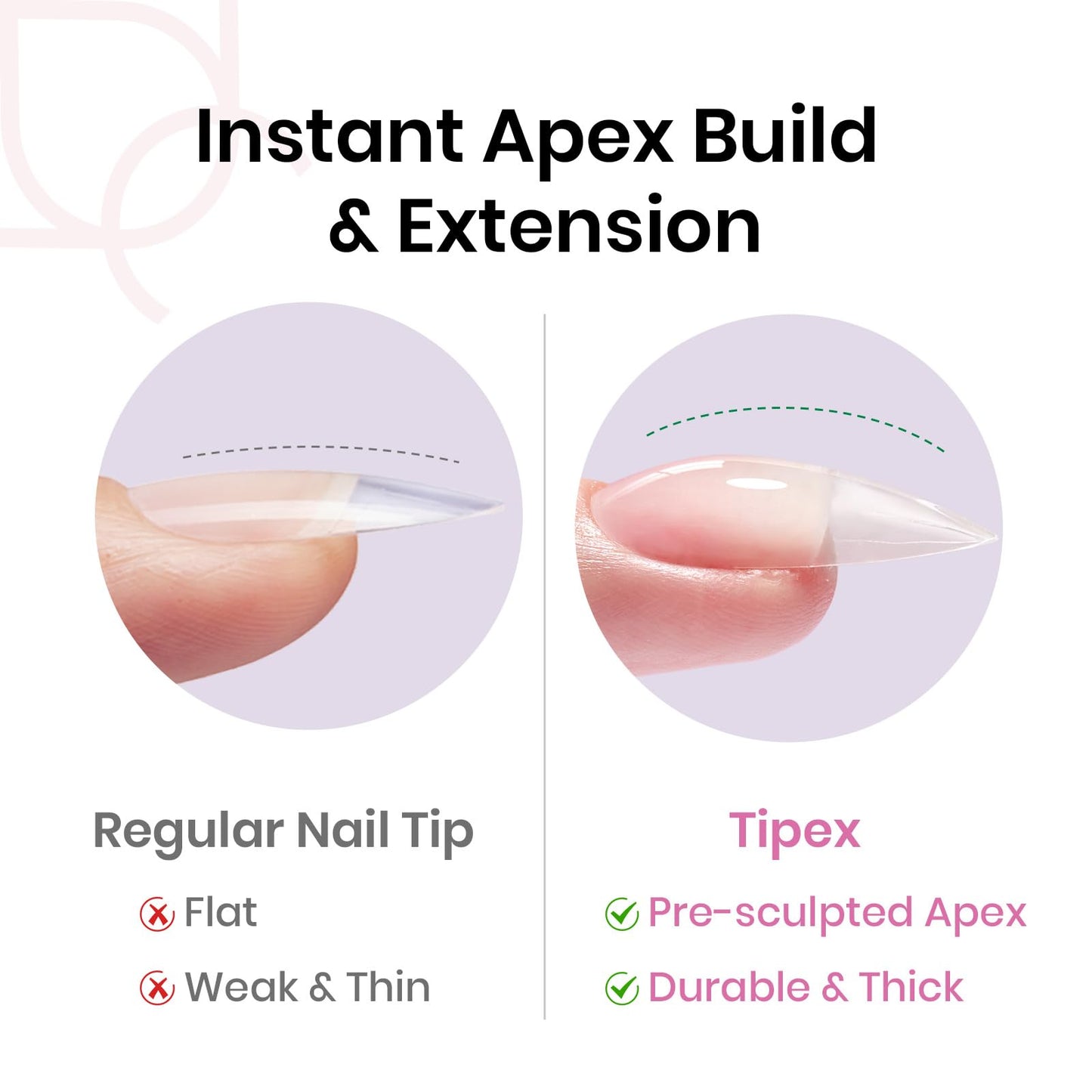 Beetles Tipex Instant Apex Nail Tips, Medium Almond, 16 Sizes 00–14