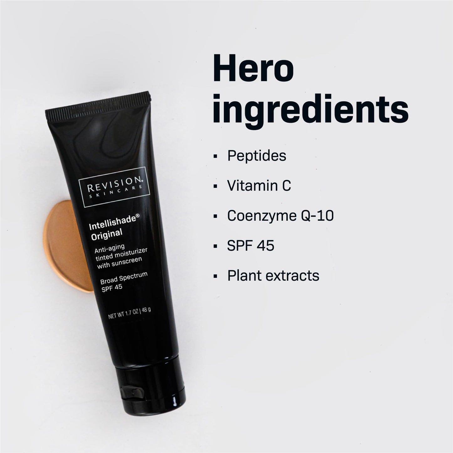 Revision Skincare Intellishade® Original SPF 45, Anti-Aging Tinted for Face,Daily Moisturizer with SPF,Anti-Wrinkle with Peptides & Vitamin C,Hydrating Broad-Spectrum Sunscreen, 1.7 oz, (Pack of 2)