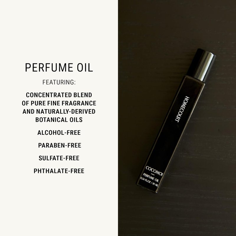 Homecourt Perfume Oil - Long-Lasting Coconut & Cedarwood Scent | 0.34 Fl Oz