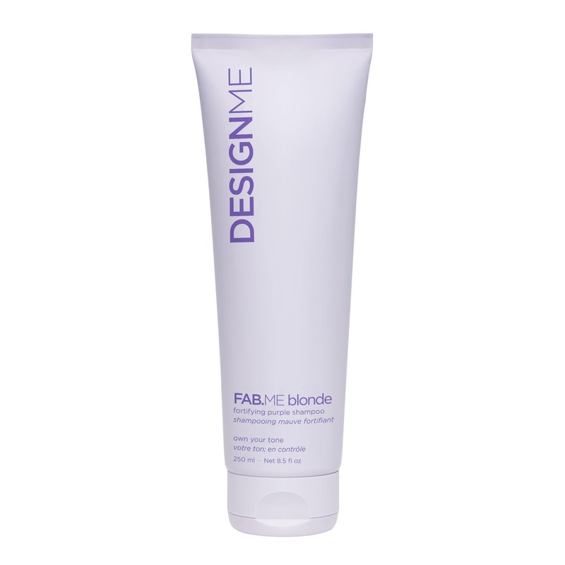 Design.Me FAB.ME Blonde Fortifying Purple Shampoo | Toning Purple Shampoo for Blonde Hair - Neutralizes Brass and Yellow Tones | Enriched with Hyaluronic Acid | Color Depositing Formula