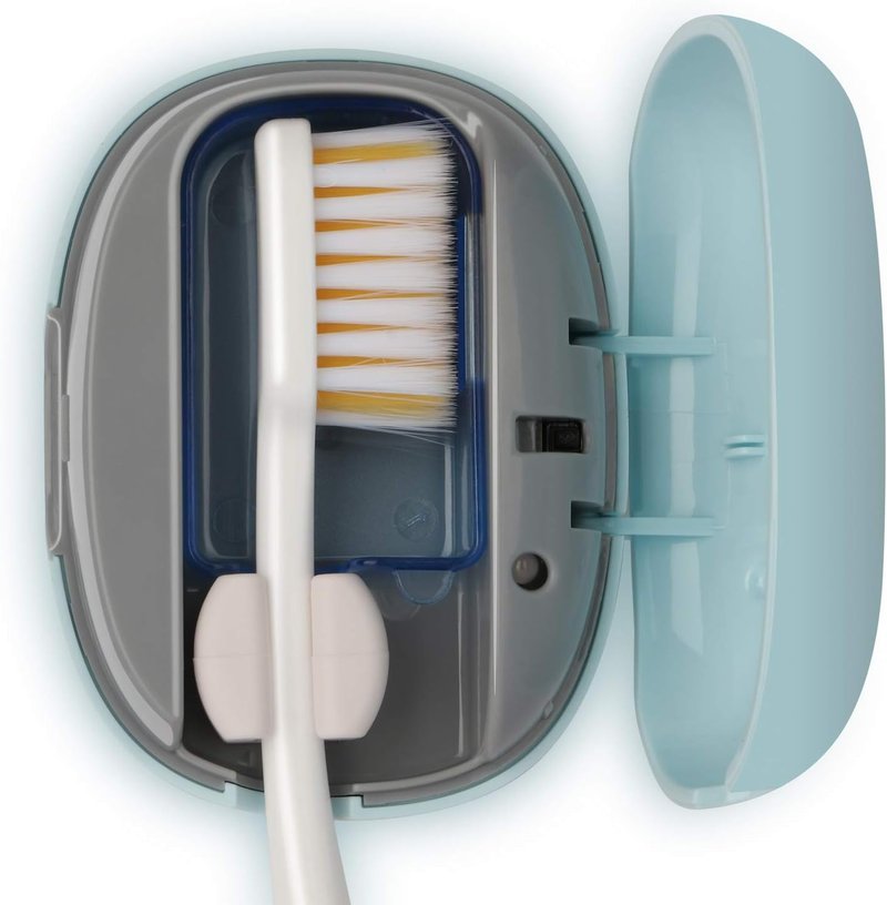 Rechargeable Travel Toothbrush Case - Mini Toothbrush Cover with Holder | Blue