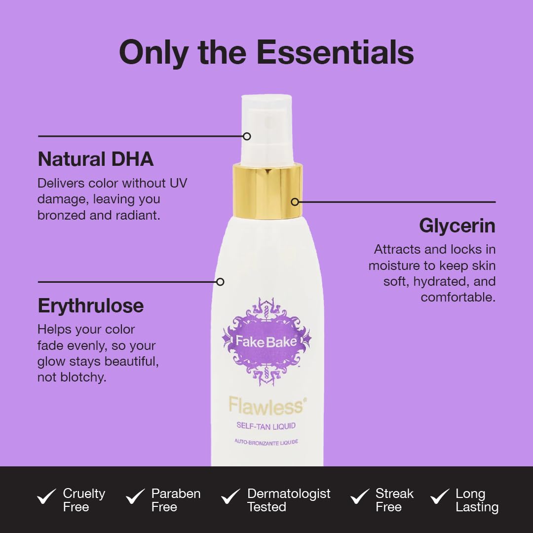 Fake Bake Flawless Self Tanning Liquid | Sunless Tanner | 6fl oz