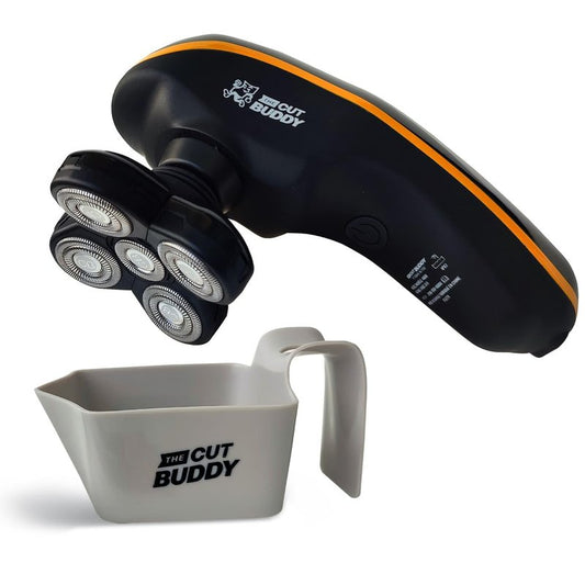 Bald Buddy Head Shaver for Men, Waterproof, Rechargeable Electric Razor, Cordless, Ergonomic Design, Battery & Cleaning Indicator, The Cut Buddy