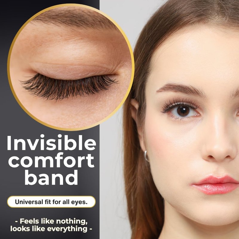 3D08 False Eyelashes - Super Lightweight, Natural Look, Comfortable Band | 4 Pairs for All Eye Types