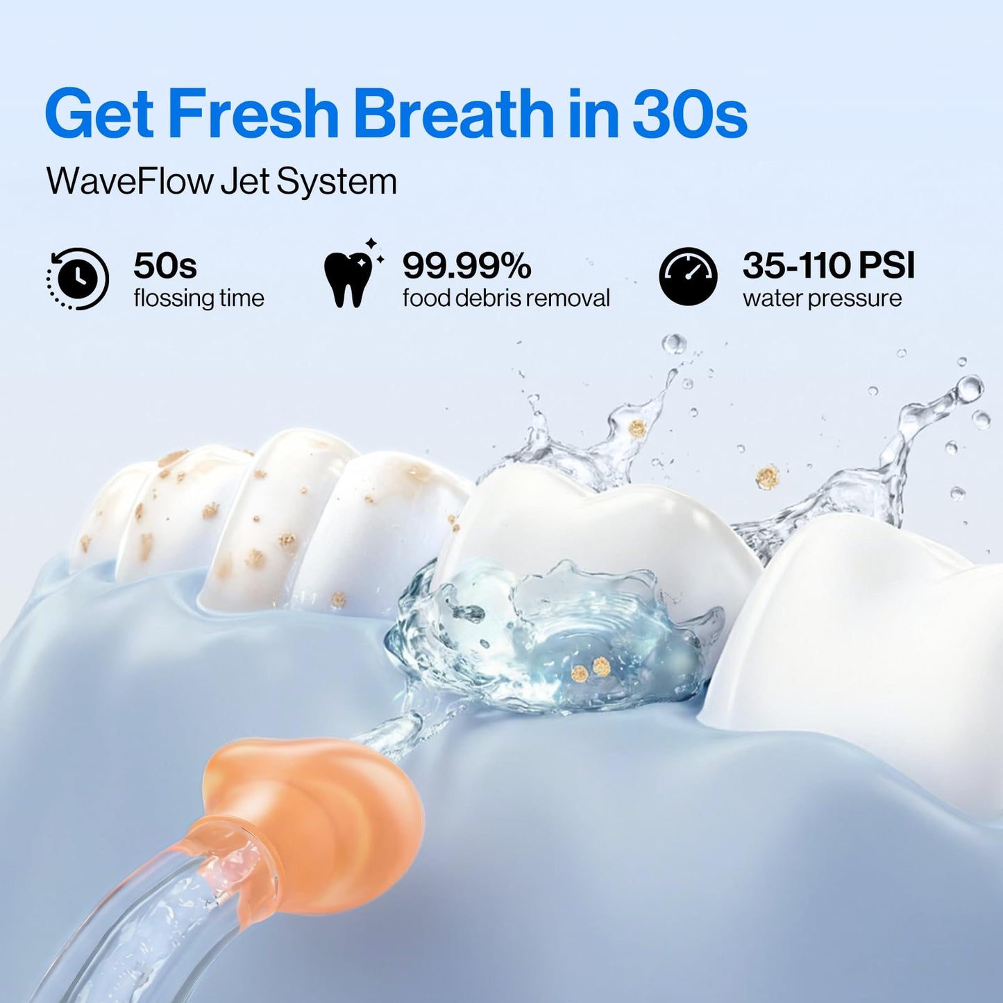 usmile C10 Portable Water Flosser for Travel – 95-Day Battery, 4 Modes, 360° Nozzle, 180ml Tank, IPX7 Waterproof, Dentist-Recommended for Braces, Implants & Sensitive Gums (White)