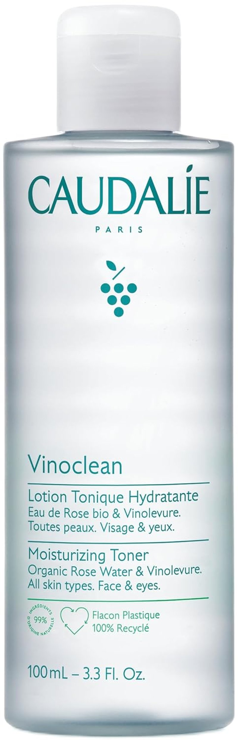Caudalie Vinoclean Moisturizing Toner - Hydrating Rose Water Formula for All Skin Types
