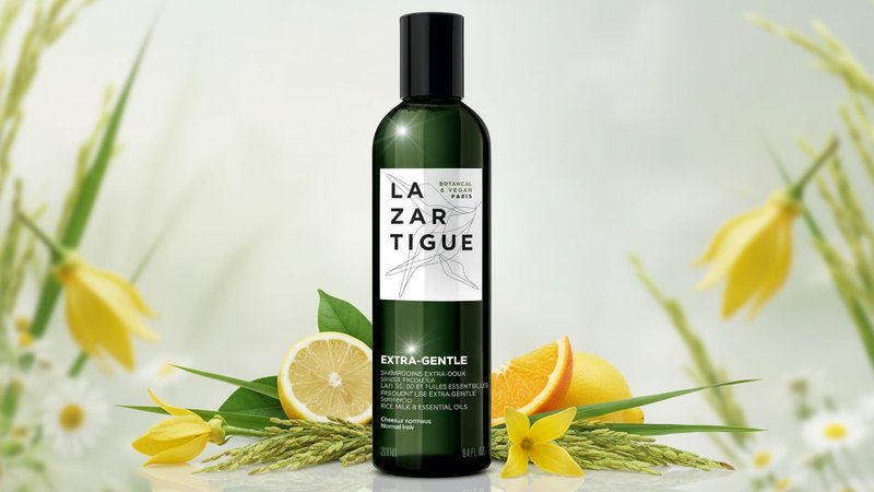 Lazartigue Extra Gentle Hair Shampoo, Prevents Irritations & Dandruff, Enhances Strength & Shine, Vegan, Sulfate and Silicone Free, 8.4 Fl Oz