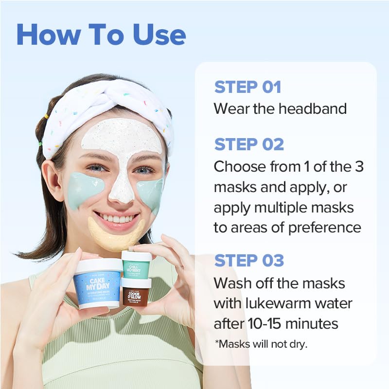 I DEW CARE Wash Off Face Mask Set - Sundae Scoop | Hydrating & Soothing Skincare Kit for Teens