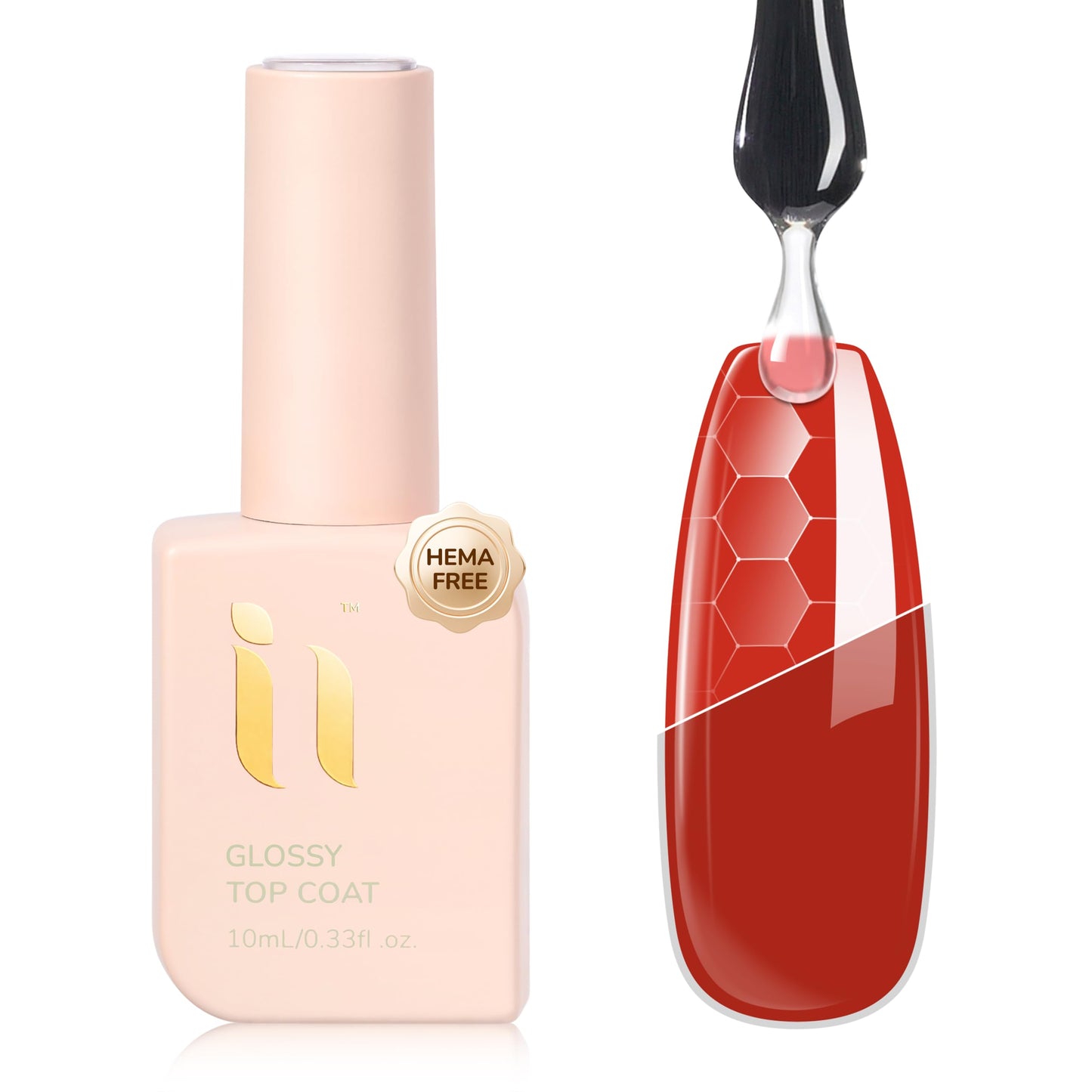 idyllbeauty Hema Free Gel Top Coat, Long Lasting Clear UV/LED Needed TPO Free Top Coat, Hypoallergenic No Wipe Soak Off Gel 10ml, Gloss Mirror Shine for Women Girls DIY Professional Manicure