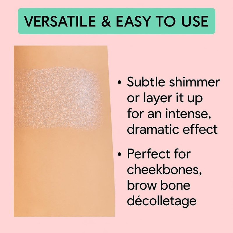 KimChiChic Beauty Pearl Gone Wild Highlighter - Pressed Shimmer Powder for Face & Body, Iridescent Glow, with Mirror, Cruelty Free, Hope Blue Iridescent 0.32oz