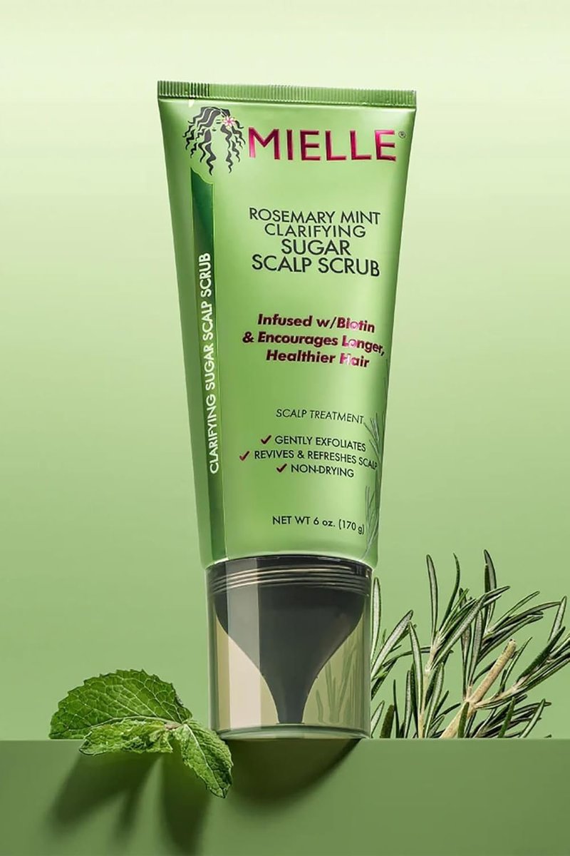 Mielle Organics Rosemary & Mint Scalp Scrub - Exfoliating Pre-Shampoo Treatment for Dry Scalp | Biotin Infused, 6 Fl Oz