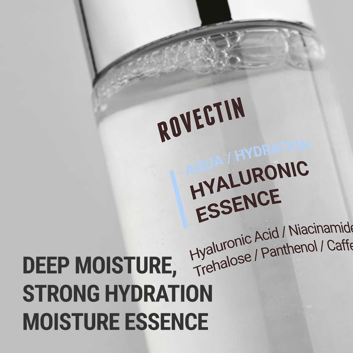 ROVECTIN Aqua Hyaluronic Essence for Sensitive Skin | 100% Vegan-Cruelty Free Korean Skincare | Anti-Aging, Deep Hydration Toner with Niacinamide & 7 Layers of Hyaluronic Acid | 6.08 fl oz (180ml)