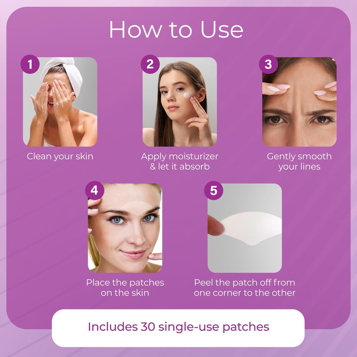 Furlesse Elevens Wrinkle Patches, Relax Fine Lines, Non-Invasive Anti-Wrinkle Tape for Frown Lines, Anti-Aging Skincare, 30-Count, 30-Day Use