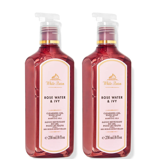 Bath & Body Works Rose Water & Ivy Hand Soap, Cleansing Gel, 8 Fl Oz (Pack of 2) (Rose Water & Ivy)
