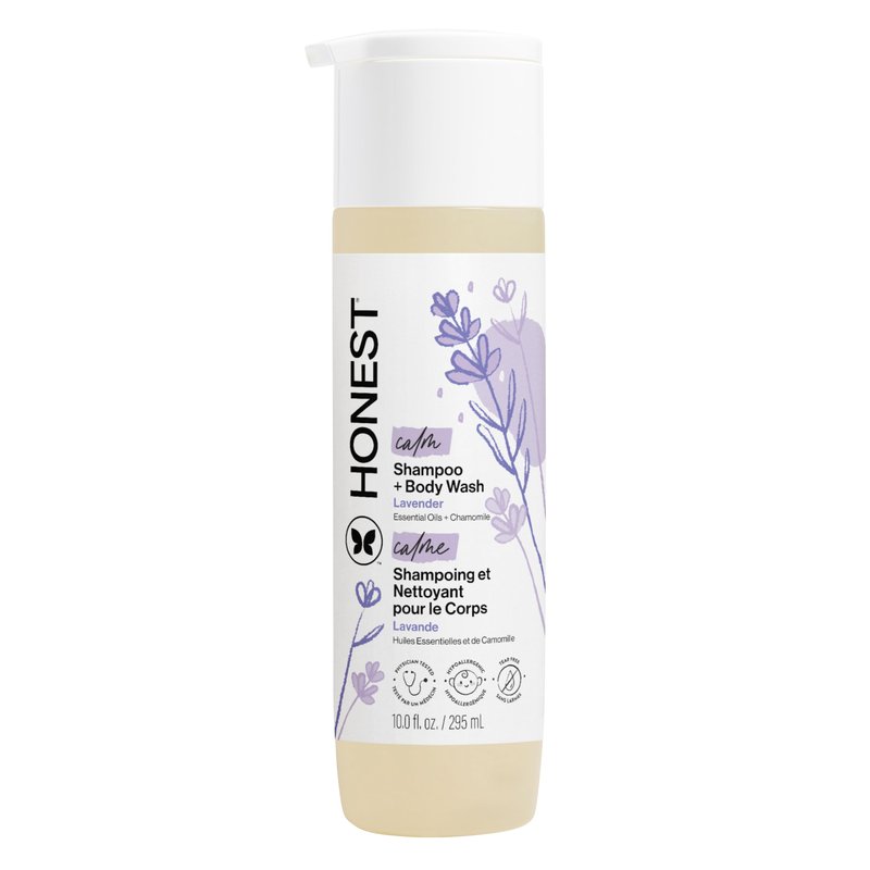 The Honest Company 2-in-1 Baby Shampoo & Body Wash, Tear-Free, Hypoallergenic, Naturally Derived, Lavender Calm Scent, 10 fl oz
