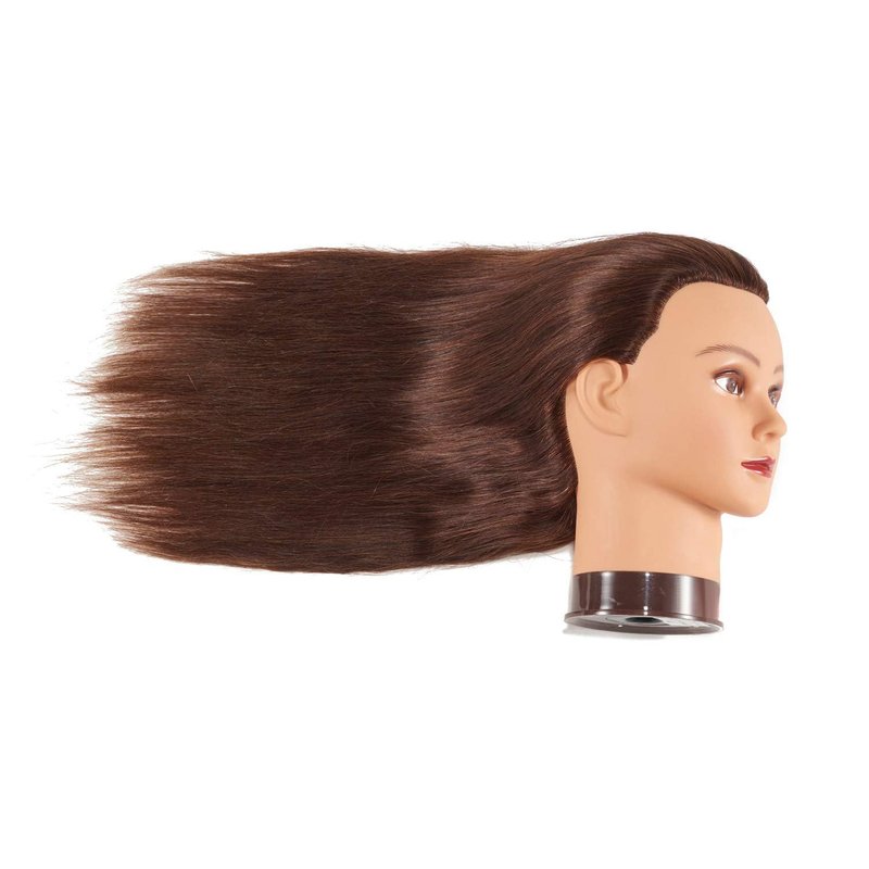 Headstar Mannequin Head 20-22" 100% Human Hair Hairdresser Training Head Manikin Head Styling Training Head Cosmetology Doll Head Hair for Practice Cutting Braiding (E6606LB0414H)