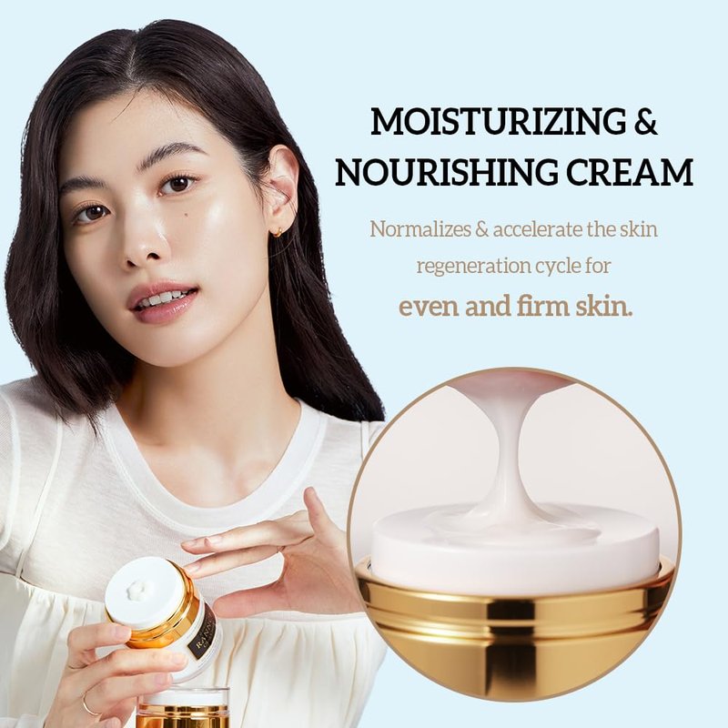 Rannce DONGSUNG Okra Cream, 1.76oz Vegan Mucin Cream form Korea Anti Aging Face Cream with Functional Okra Extracts, Wrinkle Improvement, Hydrates and Moisturizes Skin, Improves Firmness, 50g