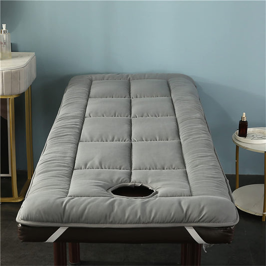 Spa Massage Table Pad & Face Cradle Set - Soft and Comfortable Thick Facial Bed and Headrest Cover 75"x31.5" Thickened Mattress with Holes