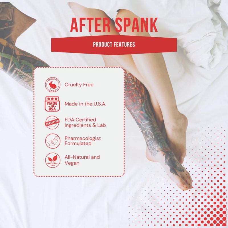 Dr. Tush's After Spank – Cooling Aftercare Gel for Post-Play Skin Support | Vegan Formula with Arnica, Vitamin E & Peppermint | 30ML Airless Pump
