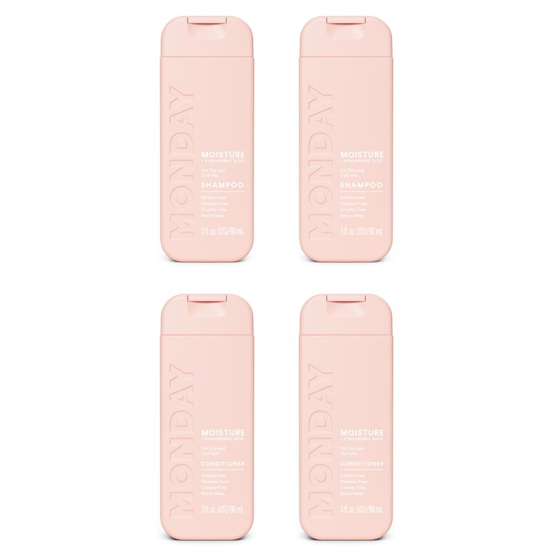 MONDAY Haircare MOISTURE Shampoo + Conditioner with Hyaluronic Acid & Shea Butter for Dry & Dull Hair 90 mL (Dual Set)
